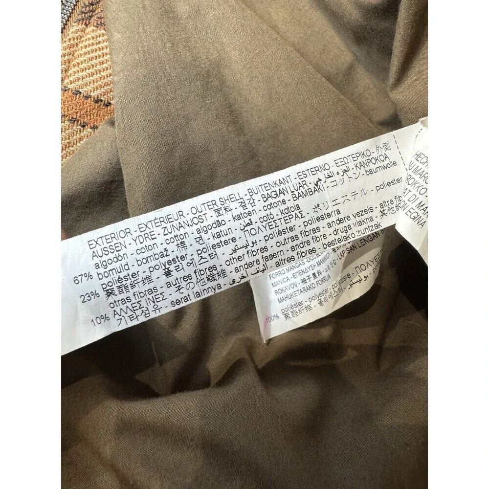 ZARA Men’s Textured Flannel Multi Brown Jacket Fall Coat Size Large